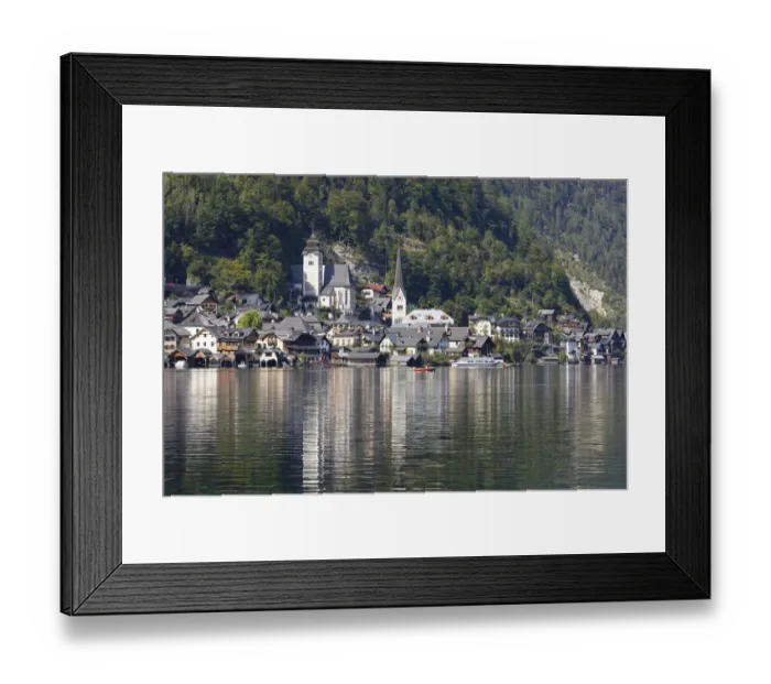 Framed Print : Lake Hallstatt or Hallstatter See, Hallstatt, Salzkammergut, UNESCO world heritage site Hallstatt-Dachstein Salzkammergut, Upper Austria, Austria