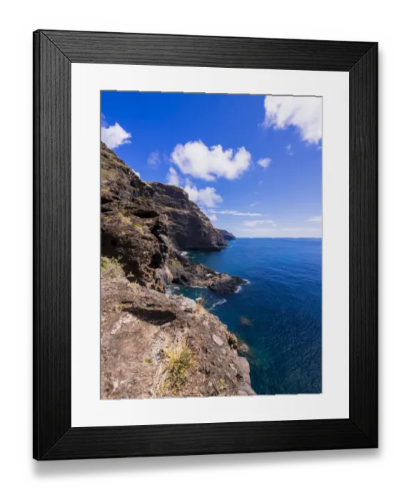 Framed Print : Rocky coastline on the Camino del Poris, Pirates Cove, Tijarafe, La Palma, Canary Islands, Spain Framed Print : Rocky coastline on the Camino del Poris, Pirates Cove, Tijarafe, La Palma, Canary Islands, Spain
