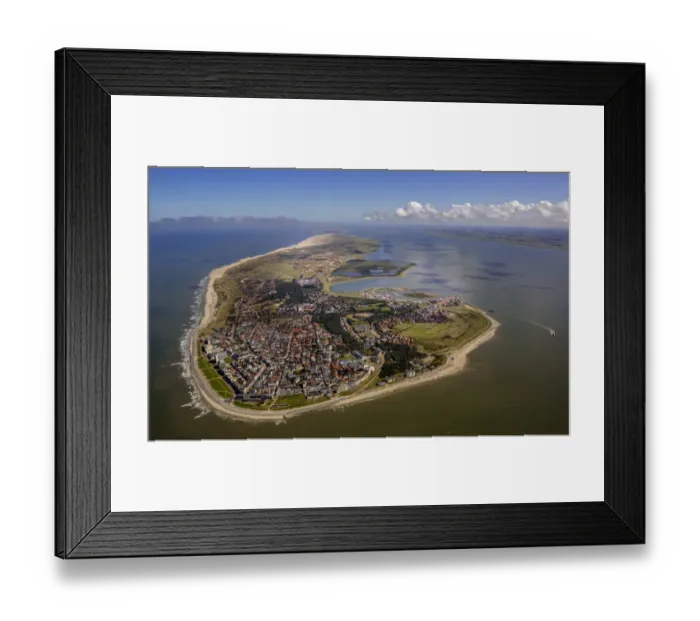 Framed Print : Aerial view, town of Norderney, western part of the island, Wadden Sea, Norderney, island in the North Sea, East Frisian Islands, Lower Saxony, Germany Framed Print : Aerial view, town of Norderney, western part of the island, Wadden Sea, Norderney, island in the North Sea, East Frisian Islands, Lower Saxony, Germany