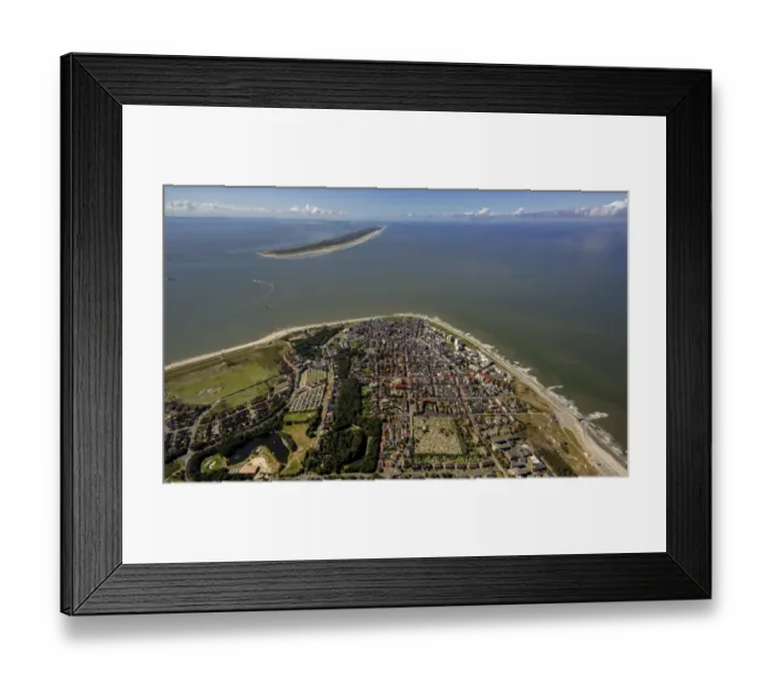 Framed Print : Aerial view, town of Norderney, western part of the island, Wadden Sea, Norderney, island in the North Sea, East Frisian Islands, Lower Saxony, Germany Framed Print : Aerial view, town of Norderney, western part of the island, Wadden Sea, Norderney, island in the North Sea, East Frisian Islands, Lower Saxony, Germany
