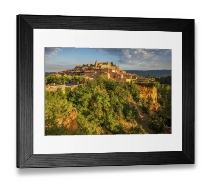 Framed Print : Townscape, Roussillon, Departement Vaucluse, Provence-Alpes-Cote d?Azur, France