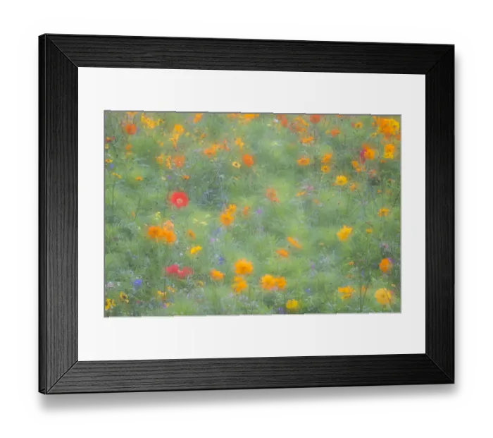Framed Print : Colourful summer flower meadow, Hesse, Germany