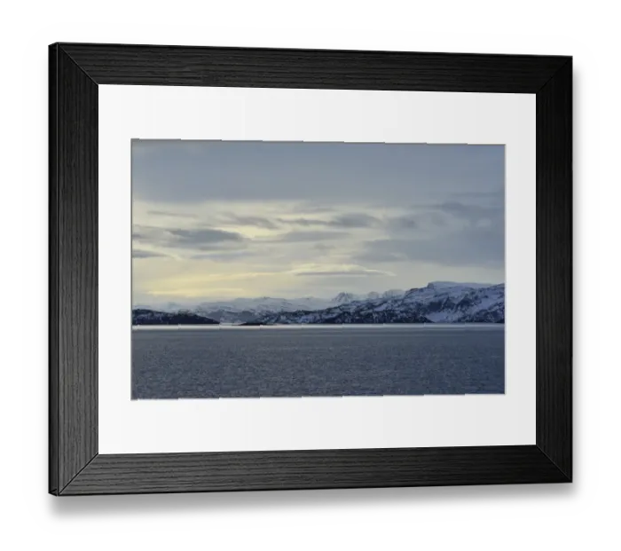 Framed Print : Rocky island landscape at the north sea with cloudy sky, Soroysund, Finnmark County, Norway Framed Print : Rocky island landscape at the north sea with cloudy sky, Soroysund, Finnmark County, Norway
