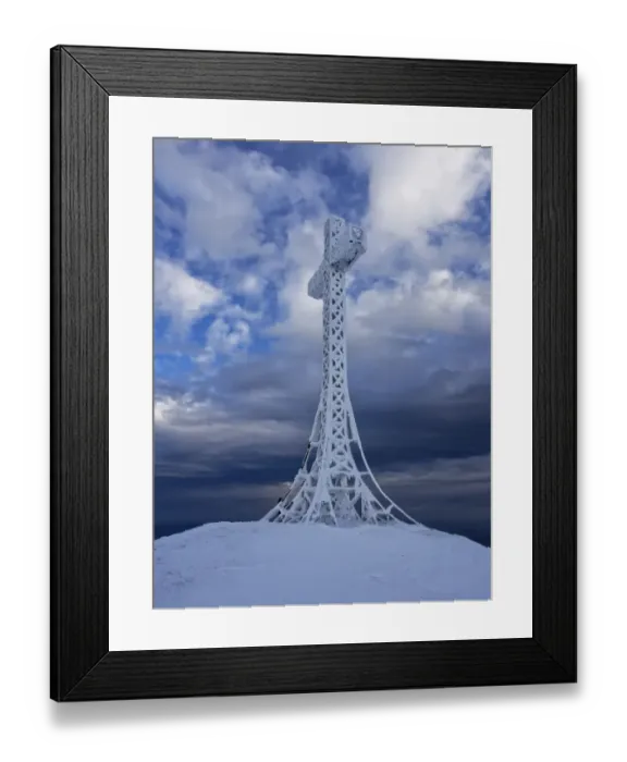 Framed Print : Summit cross covered with hoarfrost, Monte Catria, Apennines, Marche, Italy Framed Print : Summit cross covered with hoarfrost, Monte Catria, Apennines, Marche, Italy