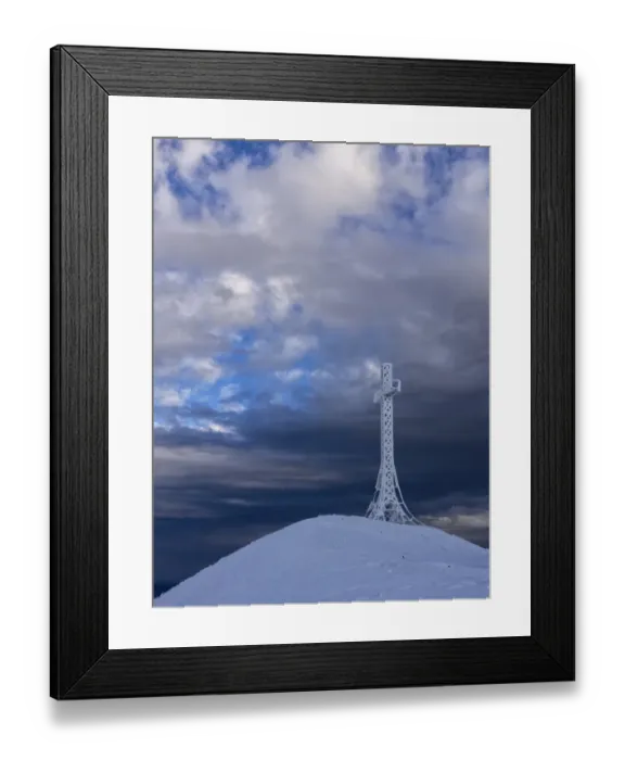 Framed Print : Summit cross covered with hoarfrost, Monte Catria, Apennines, Marche, Italy Framed Print : Summit cross covered with hoarfrost, Monte Catria, Apennines, Marche, Italy
