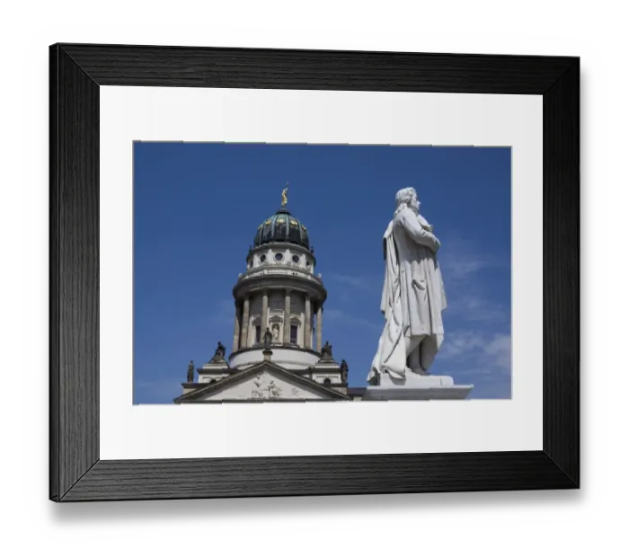 Framed Print : Schiller Monument and French Cathedral, Gendarmenmarkt square, Berlin, Germany Framed Print : Schiller Monument and French Cathedral, Gendarmenmarkt square, Berlin, Germany
