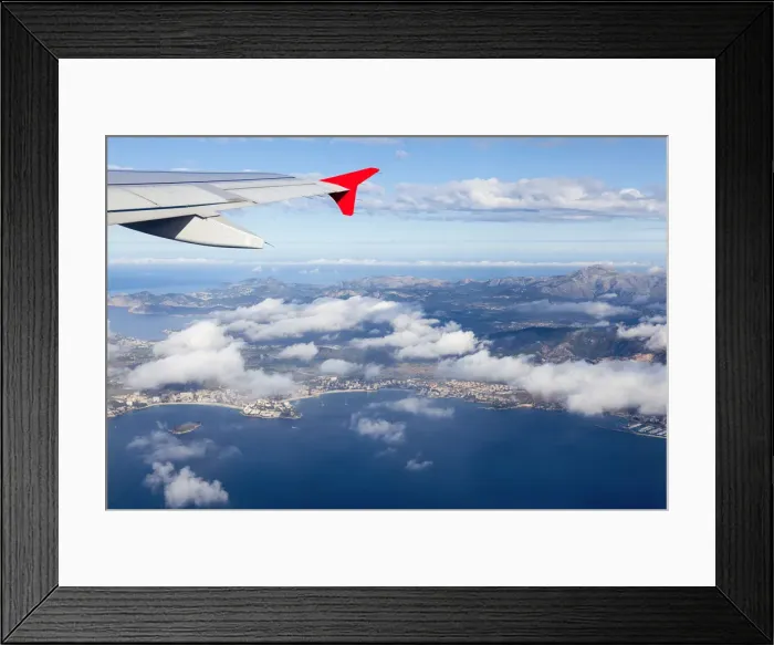 Framed Print : View of the island of Majorca from a plane, Majorca, Balearic Islands, Spain Framed Print : View of the island of Majorca from a plane, Majorca, Balearic Islands, Spain