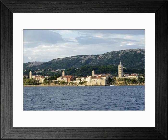 Framed Print : The four bell towers, Rab Town, Rab, Primorje-Gorski Kotar County, Croatia Framed Print : The four bell towers, Rab Town, Rab, Primorje-Gorski Kotar County, Croatia