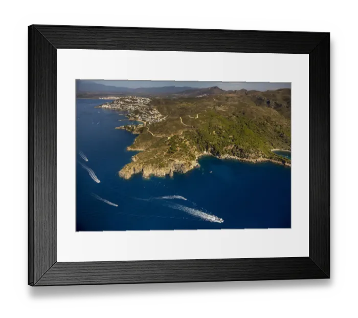 Framed Print : Aerial view, Roses, Golf de Roses, Catalonia, Spain Framed Print : Aerial view, Roses, Golf de Roses, Catalonia, Spain