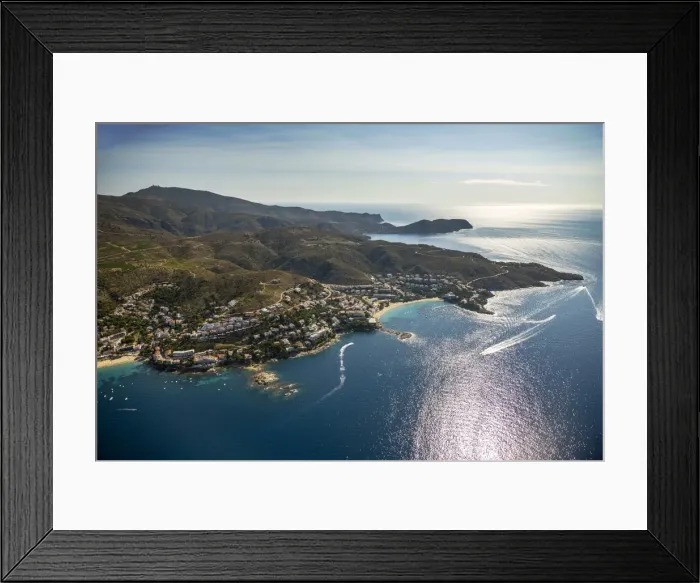 Framed Print : Aerial view, Roses, Golf de Roses, Catalonia, Spain Framed Print : Aerial view, Roses, Golf de Roses, Catalonia, Spain