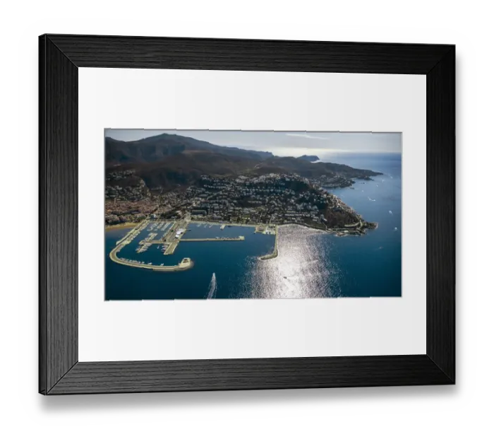 Framed Print : Aerial view, marina, Roses, Golf de Roses, Catalonia, Spain Framed Print : Aerial view, marina, Roses, Golf de Roses, Catalonia, Spain