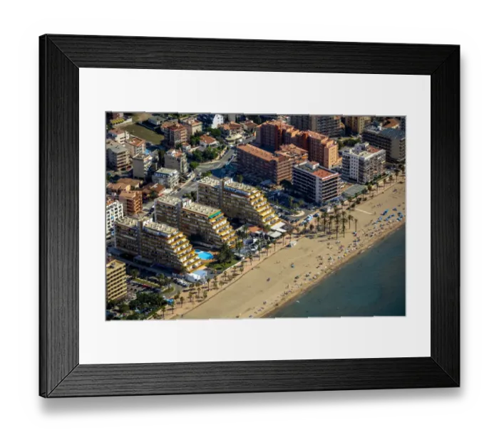 Framed Print : Aerial view, high-rise buildings, holiday resort on the beach, Roses, Golf de Roses, Catalonia, Spain Framed Print : Aerial view, high-rise buildings, holiday resort on the beach, Roses, Golf de Roses, Catalonia, Spain