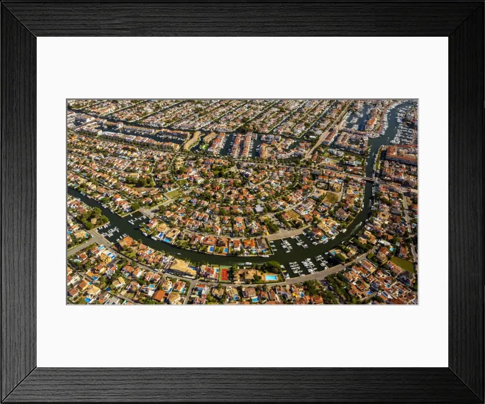 Framed Print : Aerial view, holiday homes with moorings and canals, Marina of Empuriabrava, Ampuriabrava, Catalonia, Spain Framed Print : Aerial view, holiday homes with moorings and canals, Marina of Empuriabrava, Ampuriabrava, Catalonia, Spain