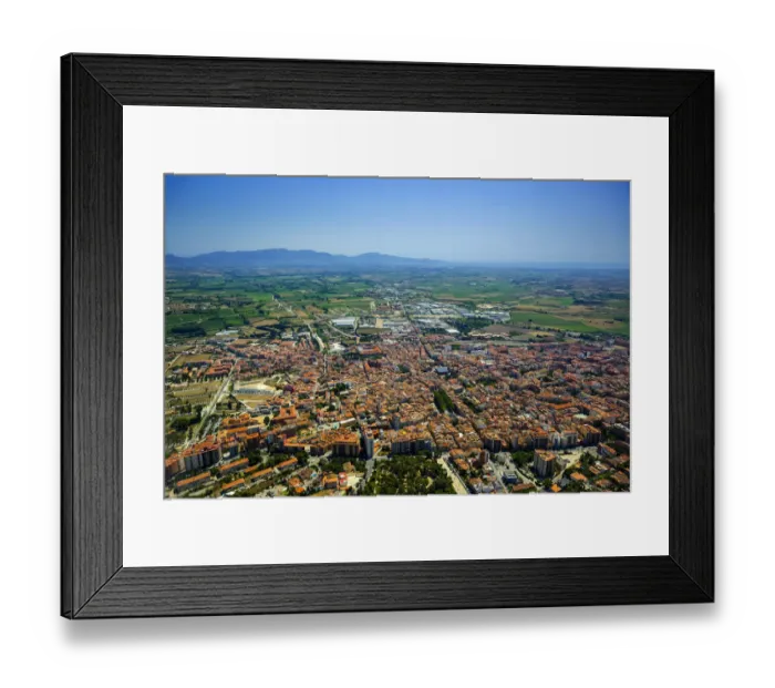 Framed Print : Aerial view, view of the city of Figueres or Figueras, Costa Brava, Catalonia, Spain Framed Print : Aerial view, view of the city of Figueres or Figueras, Costa Brava, Catalonia, Spain