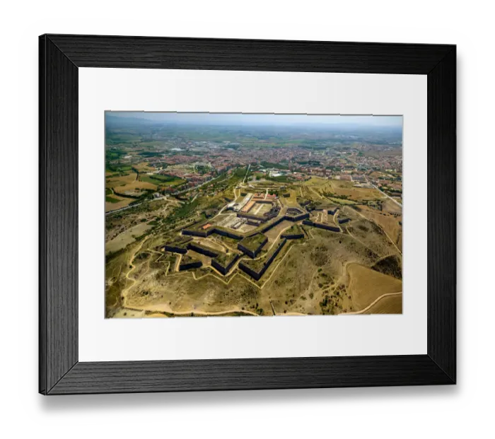 Framed Print : Aerial view, Castell de Sant Ferran or Castillo de San Fernando, ramparts and the Fort of Figueres, Figueras, Costa Brava, Catalonia, Spain Framed Print : Aerial view, Castell de Sant Ferran or Castillo de San Fernando, ramparts and the Fort of Figueres, Figueras, Costa Brava, Catalonia, Spain