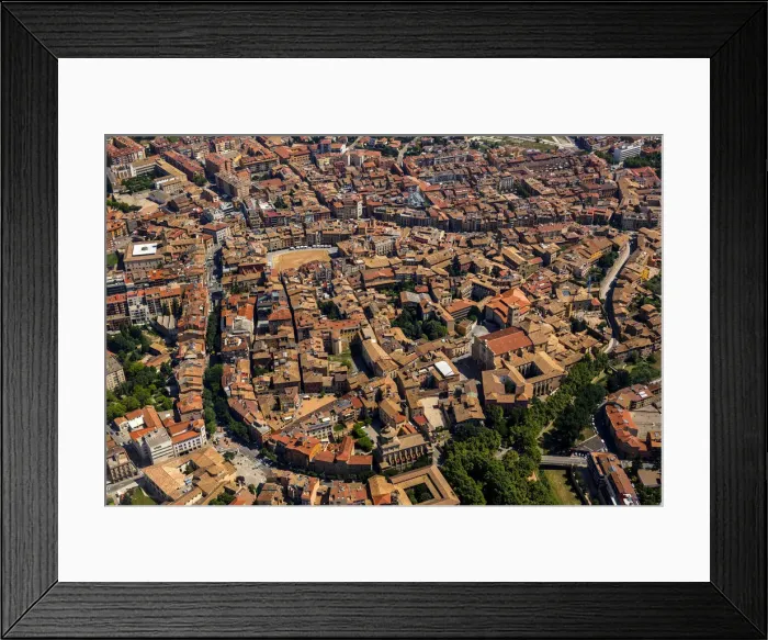 Framed Print : Aerial view, view of the historic centre, Vic, Catalonia, Spain Framed Print : Aerial view, view of the historic centre, Vic, Catalonia, Spain