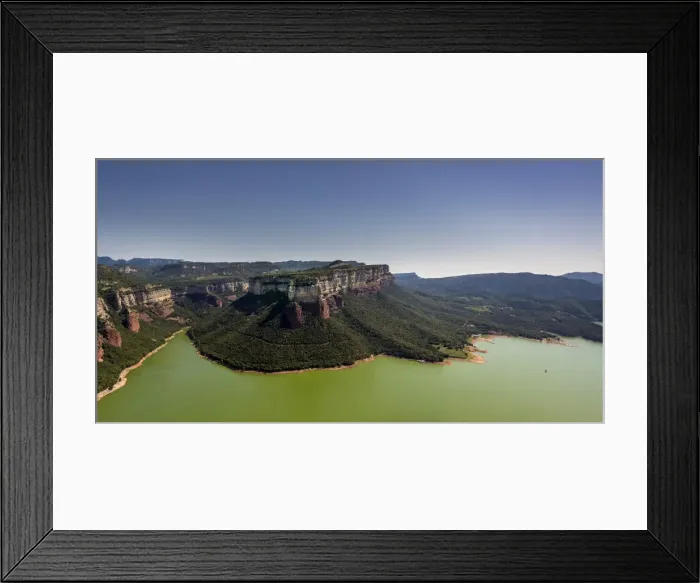 Framed Print : Aerial view, mesa, layered rock, Panta de Sau, Sau Reservoir, river Ter, Riu Ter, Les Masies de Roda, Catalonia, Spain Framed Print : Aerial view, mesa, layered rock, Panta de Sau, Sau Reservoir, river Ter, Riu Ter, Les Masies de Roda, Catalonia, Spain