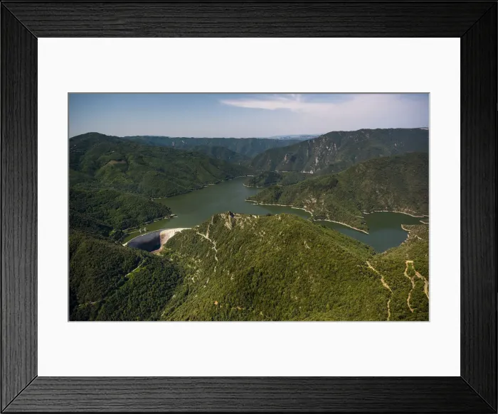 Framed Print : Aerial view, river Ter, Riu Ter, Susqueda Reservoir, Panta de Susqueda, Catalonia, Spain Framed Print : Aerial view, river Ter, Riu Ter, Susqueda Reservoir, Panta de Susqueda, Catalonia, Spain