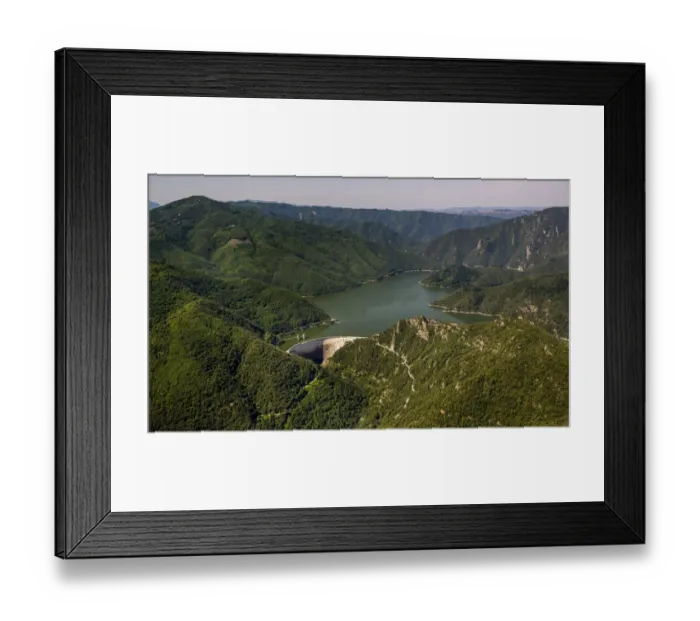 Framed Print : Aerial view, Susqueda Reservoir, Panta de Susqueda, Catalonia, Spain Framed Print : Aerial view, Susqueda Reservoir, Panta de Susqueda, Catalonia, Spain