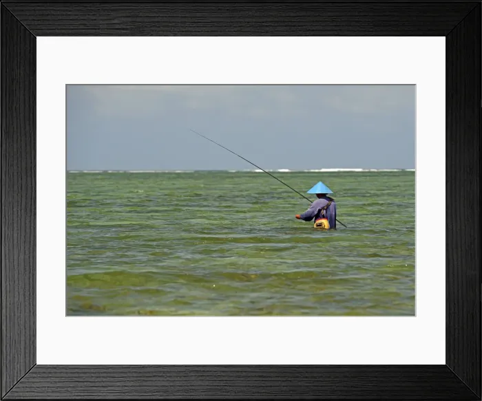 Framed Print : Fisherman standing in the water, Sanur, Bali, Indonesia Framed Print : Fisherman standing in the water, Sanur, Bali, Indonesia