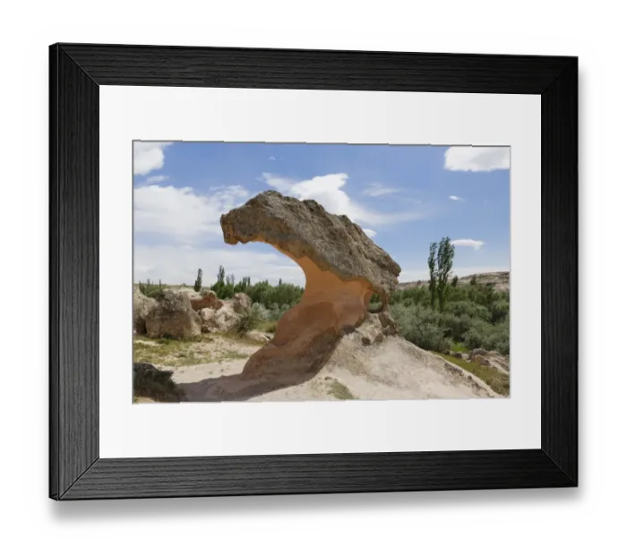 Framed Print : Mushroom-shaped sandstone rock Mantarkaya in Gulsehir, Nevsehir Province, Cappadocia, Central Anatolia Region, Anatolia, Turkey Framed Print : Mushroom-shaped sandstone rock Mantarkaya in Gulsehir, Nevsehir Province, Cappadocia, Central Anatolia Region, Anatolia, Turkey