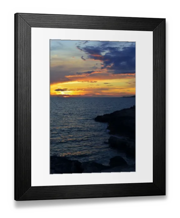 Framed Print : Sunset over the Adriatic Sea, Cape Kamenjak, Premantura, Istria, Croatia