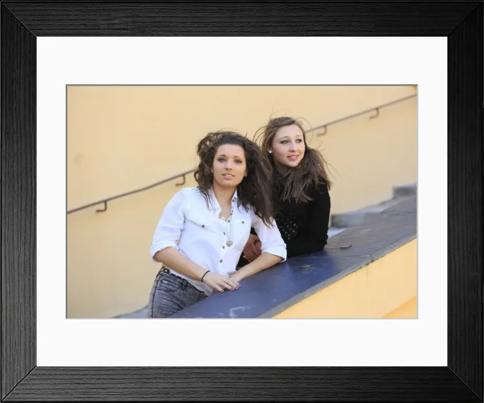 Framed Print : Two girlfriends, teenagers, posing on a staircase, Menton, Alpes-Maritimes, Provence-Alpes-Cote dAzur, France Framed Print : Two girlfriends, teenagers, posing on a staircase, Menton, Alpes-Maritimes, Provence-Alpes-Cote dAzur, France