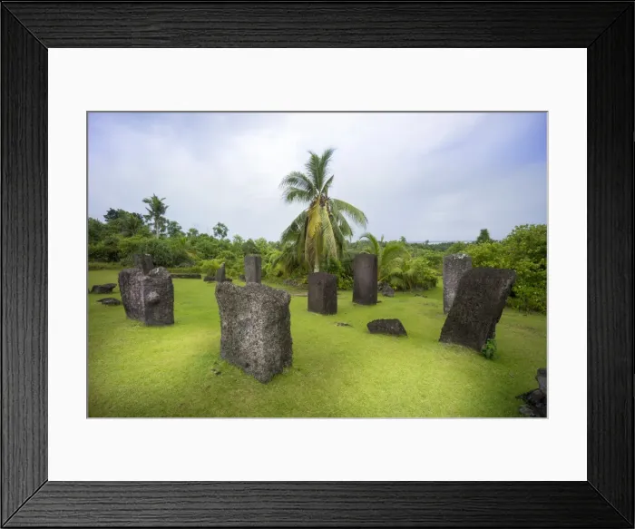 Framed Print : Stone monoliths from 161 AD, Babeldaob, Palau Framed Print : Stone monoliths from 161 AD, Babeldaob, Palau