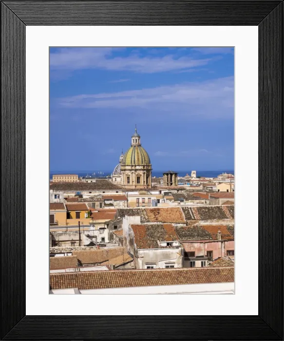 Framed Print : View from the church SS Salvatore across the historic centre, the church of San Giuseppe dei Teatini at theback, Palermo, Sicily, Italy Framed Print : View from the church SS Salvatore across the historic centre, the church of San Giuseppe dei Teatini at theback, Palermo, Sicily, Italy