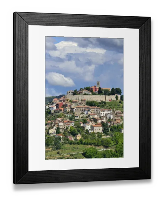 Framed Print : Atmospheric clouds over the town of Motovun, Montona, Mirna Valley, Istria, Croatia Framed Print : Atmospheric clouds over the town of Motovun, Montona, Mirna Valley, Istria, Croatia