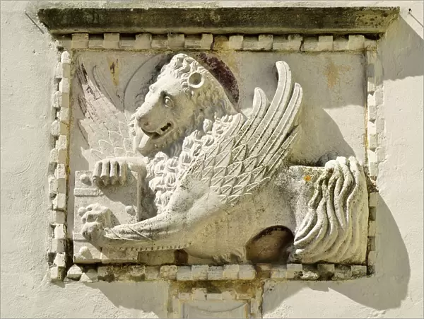 Venetian lion at the town gate, Motovun, Montona, Istria, Croatia