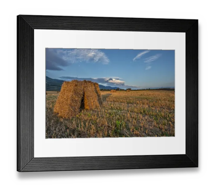 Framed Print : Hay bales in the fields, Gubbio, Umbria, Italy Framed Print : Hay bales in the fields, Gubbio, Umbria, Italy