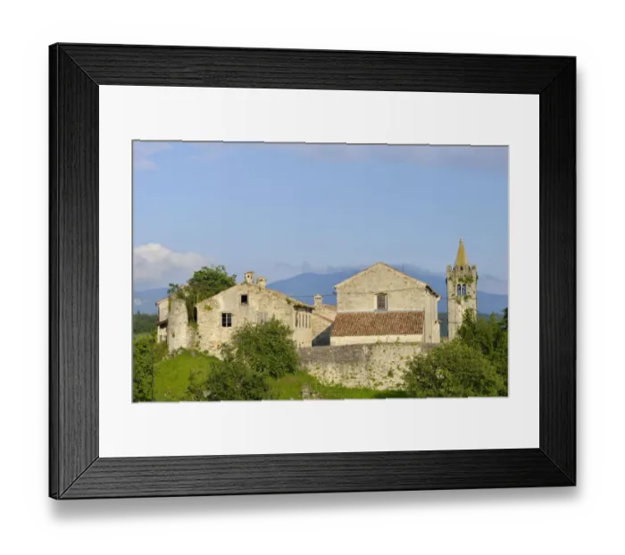 Framed Print : The smallest town in the world, with the bell tower of the Church of the Assumption, Hum, Istria, Croatia Framed Print : The smallest town in the world, with the bell tower of the Church of the Assumption, Hum, Istria, Croatia