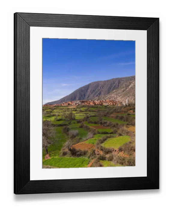 Framed Print : Ourika Valley, mud-brick village of Anammer at the back, Atlas Mountains, Marrakech-Tensift-Al Haouz, Morocco Framed Print : Ourika Valley, mud-brick village of Anammer at the back, Atlas Mountains, Marrakech-Tensift-Al Haouz, Morocco