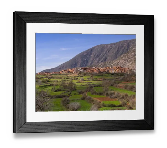 Framed Print : Atlas Mountains, mud-brick village of Anammer at the back, Ourika Valley, Marrakech-Tensift-Al Haouz, Morocco Framed Print : Atlas Mountains, mud-brick village of Anammer at the back, Ourika Valley, Marrakech-Tensift-Al Haouz, Morocco
