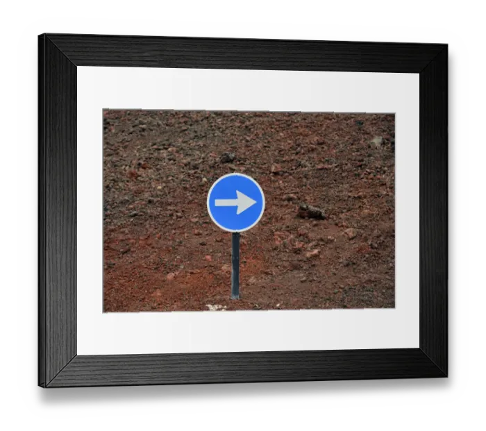 Framed Print : Traffic sign, arrow to the right, Timanfaya National Park, Montanas del Fuego, Fire Mountains, Lanzarote, Canary Islands, Spain Framed Print : Traffic sign, arrow to the right, Timanfaya National Park, Montanas del Fuego, Fire Mountains, Lanzarote, Canary Islands, Spain