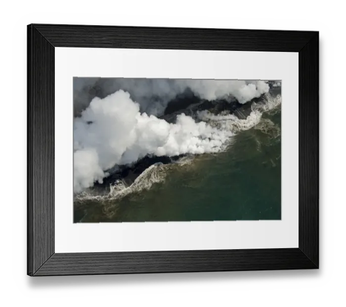 Framed Print : Lava flowing into the Pacific Ocean, Kilauea, Big Island, Hawaii, United States Framed Print : Lava flowing into the Pacific Ocean, Kilauea, Big Island, Hawaii, United States