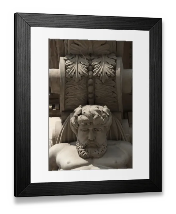 Framed Print : Atlas, neo-renaissance, 1886-87, Altstadter Kirchenplatz, Erlangen, Middle Franconia, Bavaria, Germany
