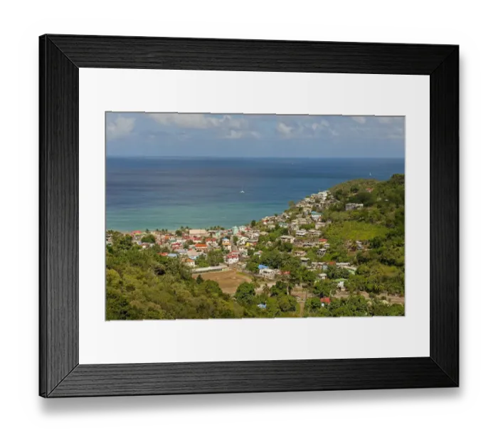 Framed Print : Fishing village on the coast, Canaries, Saint Lucia