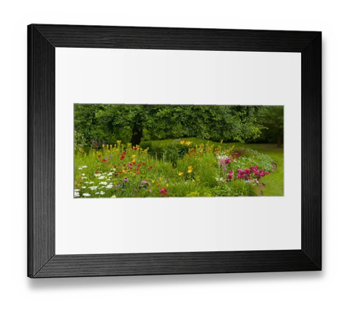 Framed Print : Flower garden, Knowlton, Eastern Townships, Quebec, Canada Framed Print : Flower garden, Knowlton, Eastern Townships, Quebec, Canada