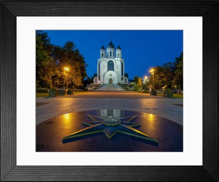 Framed Print : ussian Orthodox Cathedral of Christ the Saviour, in front star with geographic directions and relief of Kaliningrad 750, Victory Square, Zentralrajon, Kaliningrad, Kaliningrad Oblast, Russia Framed Print : ussian Orthodox Cathedral of Christ the Saviour, in front star with geographic directions and relief of Kaliningrad 750, Victory Square, Zentralrajon, Kaliningrad, Kaliningrad Oblast, Russia