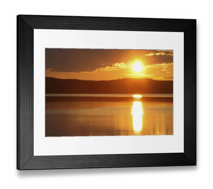 Framed Print : Sunset on a lake in the Kvikkjokk National Park, Lapland, Sweden