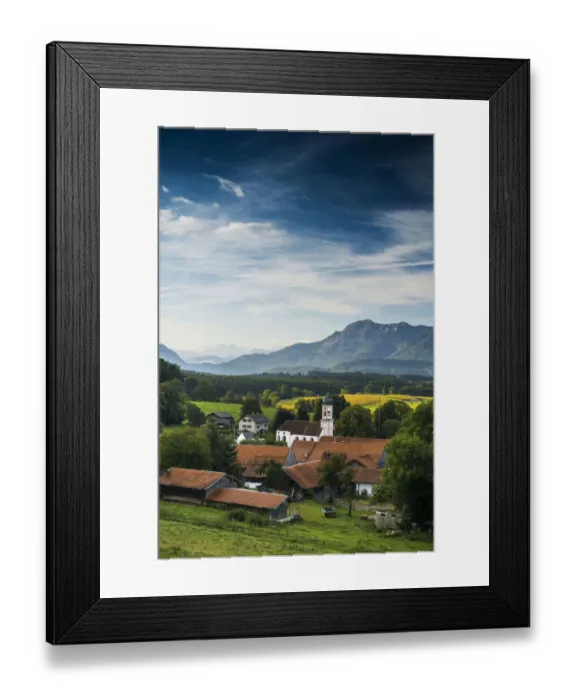 Framed Print : View of the village of Aidling, Upper Bavaria, Bavaria, Germany Framed Print : View of the village of Aidling, Upper Bavaria, Bavaria, Germany