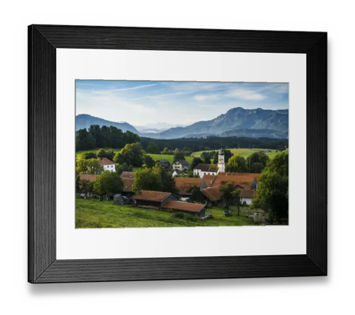 Framed Print : View of the village of Aidling, Upper Bavaria, Bavaria, Germany Framed Print : View of the village of Aidling, Upper Bavaria, Bavaria, Germany