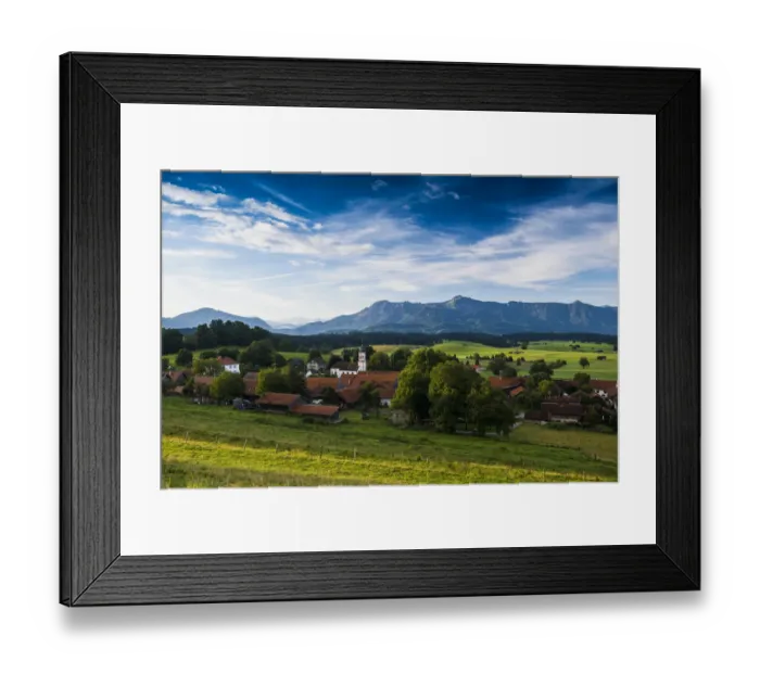 Framed Print : View of the village of Aidling, Upper Bavaria, Bavaria, Germany Framed Print : View of the village of Aidling, Upper Bavaria, Bavaria, Germany