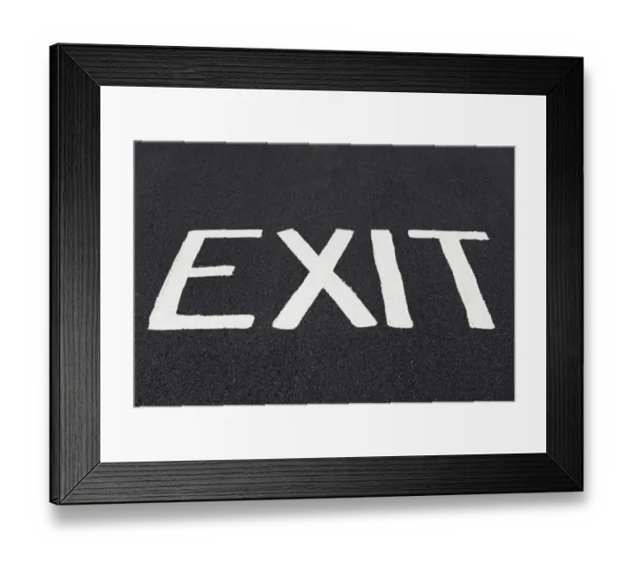Framed Print : Word Exit painted on a road Framed Print : Word Exit painted on a road