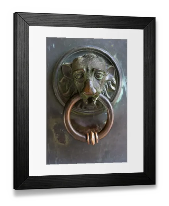 Framed Print : Door knocker from St. Peters Cathedral, 13th century, Osnabruck, Lower Saxony, Germany