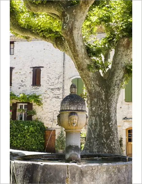 Medieval fountain, Vaison-La-Romaine, Vaucluse, Provence-Alpes-Cote dAzur, Provence, France