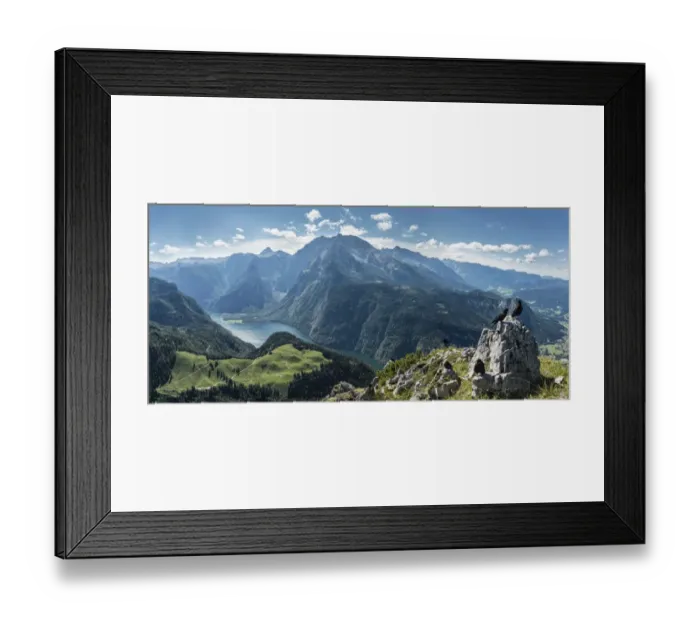 Framed Print : View of Konigssee Lake and Mt Watzmann from Mt Jenner, Berchtesgaden National Park, Berchtesgadener Land district, Upper Bavaria, Bavaria, Germany Framed Print : View of Konigssee Lake and Mt Watzmann from Mt Jenner, Berchtesgaden National Park, Berchtesgadener Land district, Upper Bavaria, Bavaria, Germany