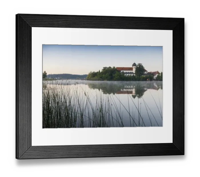 Framed Print : Early morning at Seeon Abbey on an island in Seeoner See Lake, Seeon-Seebruck, Chiemgau, Upper Bavaria, Bavaria, Germany Framed Print : Early morning at Seeon Abbey on an island in Seeoner See Lake, Seeon-Seebruck, Chiemgau, Upper Bavaria, Bavaria, Germany